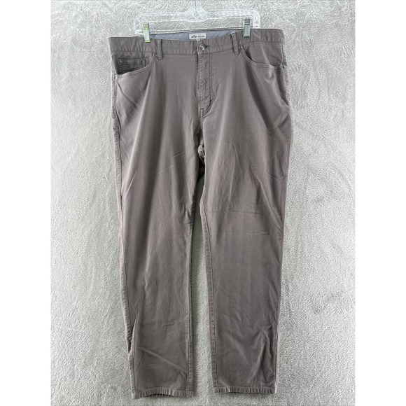 Peter Millar Pants Mens Sz 40x30 Gray Khaki Chinos Flat Front Pants - Picture 1 of 7